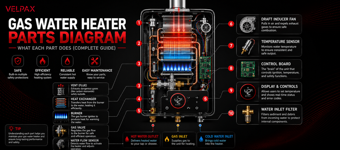 Gas Water Heater Parts Diagram – What Each Part Does (Complete Guide)