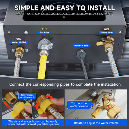 Propane Tankless Water Heater 4.74GPM 18L Indoor Constant propane water heater,lnstant Hot Propane Gas water heater with Multi-Protection