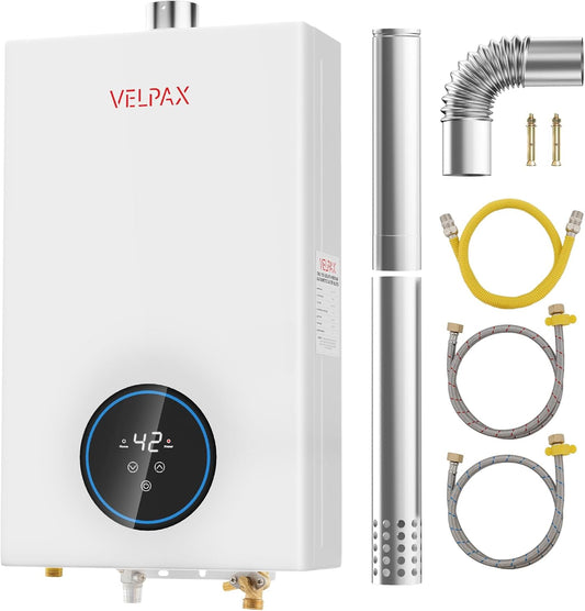 Natural Gas Tankless Water Heater 4.74GPM 18L Indoor, Constant Temperature, Instant Hot Water