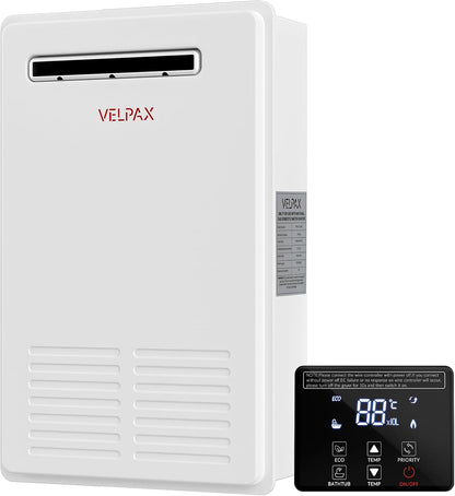 Propane Tankless Water Heater Outdoor,5.26GPM 20L Outdoor,Instant Hot Propane Gas Water Heater with Fahrenheit Digital Display,Multi-Protection