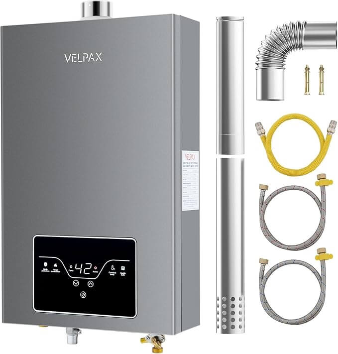 Natural Gas Tankless Water Heater, 4.21GPM 16L Indoor,Instant Hot Natural Gas Water Heater with Multi-Protection