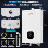 Natural Gas Tankless Water Heater Indoor 16L 4.21 GPM, Instant Hot Water, Easy Installation