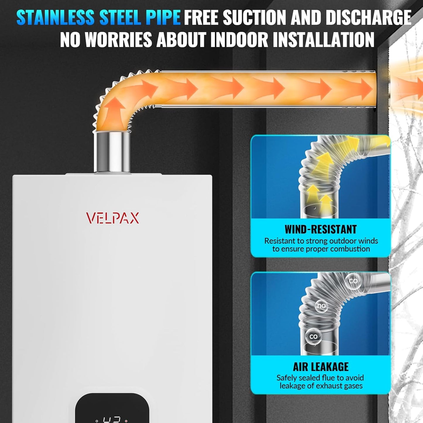 Propane Tankless Water Heater, 4.21GPM 16L Indoor,Constant propane water heater,Instant Hot Propane Gas Water Heater with Multi-Protection