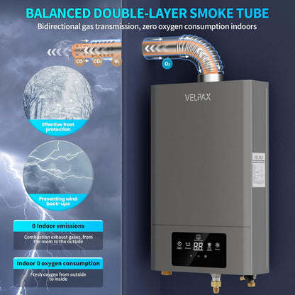 Tankless Water Heater Propane,Indoor 4.74GPM 18L,Constant propane water heater,Instant Hot Propane Gas Water Heater with Multi-Protection