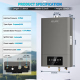 Tankless Water Heater Propane Indoor 4.74 GPM 18L, Instant Hot Water, Constant  Temperature, Multi-Protection
