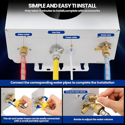 Propane Tankless Water Heater, 4.74GPM 18L Indoor,Constant propane water heater,Instant Hot Propane Gas water heater with Multi-Protection