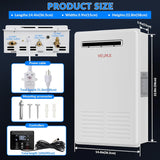 Natural Gas Tankless Water Heater 5.26GPM 20L Outdoor, Digital Display, Instant Hot Water