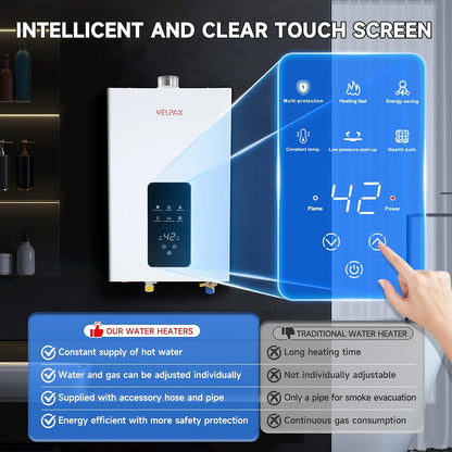 Tankless Water Heater Propane,4.21GPM 16L Indoor,Constant propane water heater,Instant Hot Propane Gas water heater with Multi-Protection