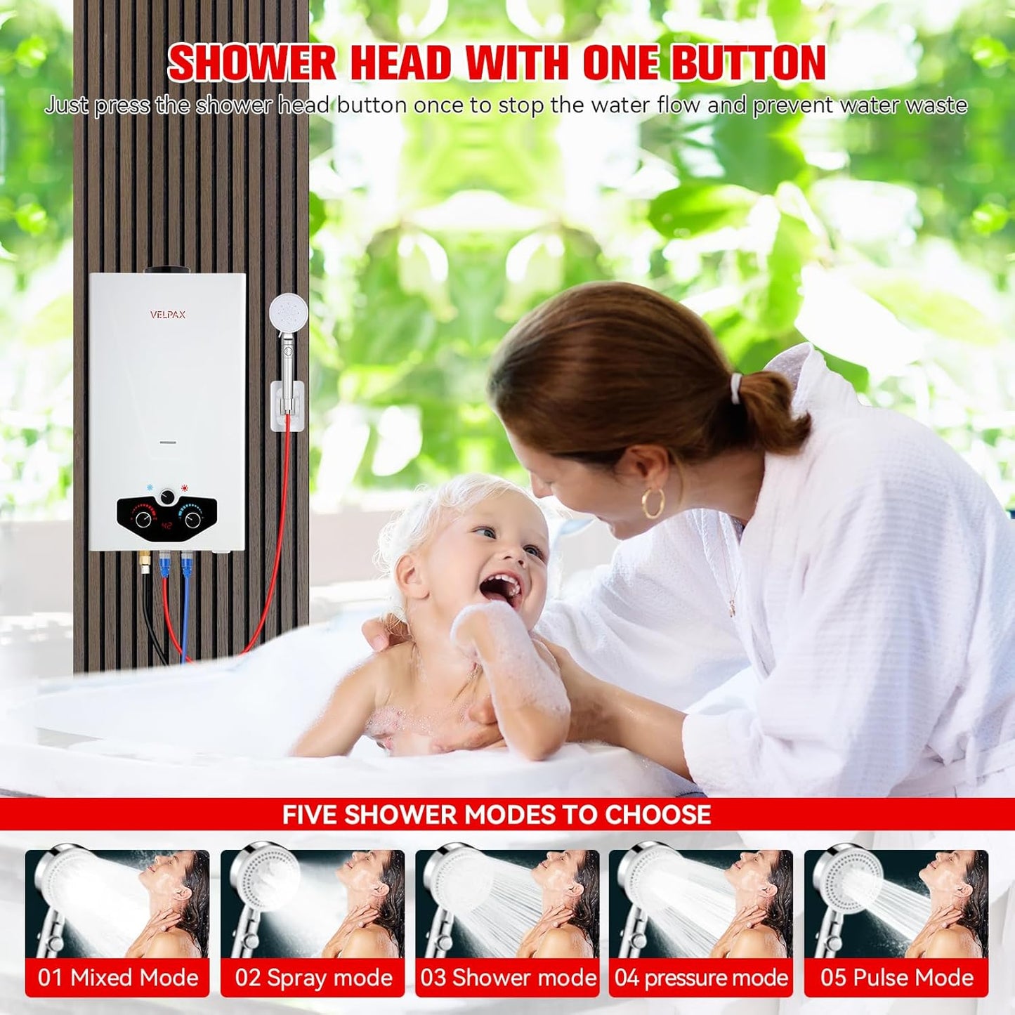 Tankless Water Heater Propane,2.64GPM 10L Outdoor Portable water heater,with 2 GPM Water Pump, Instant Propane water heater with Digital Display Multi-Protection for Camping Trips