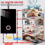 Propane Indoor Tankless Heater 4.21GPM 16L, Digital Temp Display, Stable Hot Water