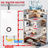 Tankless Water Heater Propane 4.74 GPM 18L Indoor, Digital Display, Constant Temperature