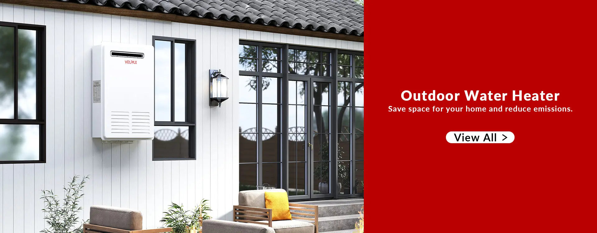 Outdoor Water HeaterSave space for your home and reduce emissions.